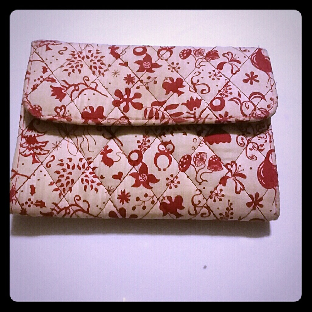 Red and white wallet